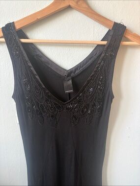 Vero Moda Black Beaded V-Neck Evening Dress